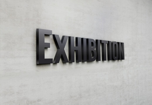 A Building Metal Signage That Says 'Exhibition'.