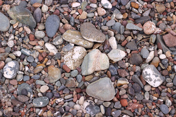 Background with round pebble stones