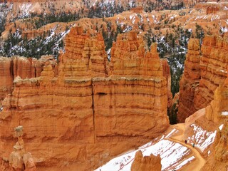 Fototapeta na wymiar red sandstone of Bryce canyon national park