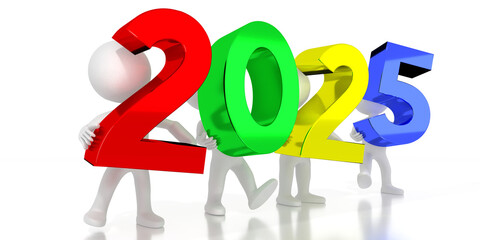 2025 - colorful letters - 3D illustration