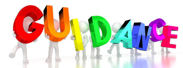 Guidance - colorful letters - 3D illustration