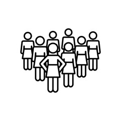 pictogram women icon, line style