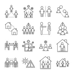Fototapeta premium bundle of distance social set icons
