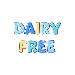 Lactose and dairy free products print design.