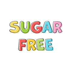 Sugar free products print design lettering template.