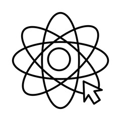 atom molecule with mouse arrow line style