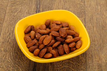Almonds nuts heap