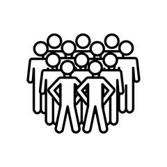 crowd pictogram people icon, line style