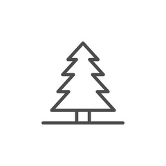 Pine tree line outline icon