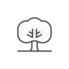Tree line outline icon and plant sign
