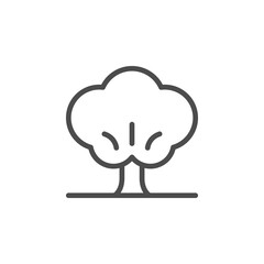 Tree line outline icon and plant sign