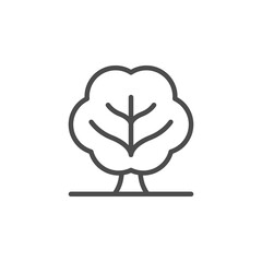 Tree line outline icon and plant sign