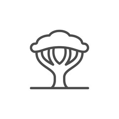 Tree line outline icon and plant sign