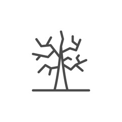 Dry tree line outline icon