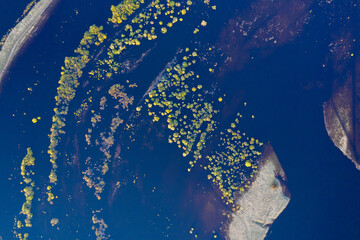 Fototapeta na wymiar Scenic aerial view of high water in spring time