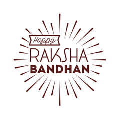 happy raksha bandhan celebration with lettering line style