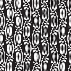 Abstract background. Seamless vector pattern on black. Monochrome.
