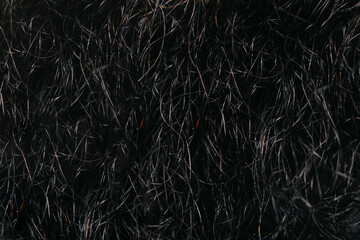 Black beard texture. Hair background.