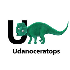 Udanoceratops. ABC Dinosaurs. Dinosaur Alphabet