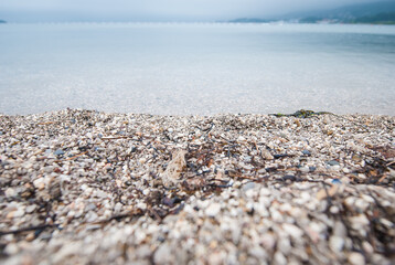 Close-up of a beach not a sandy beach