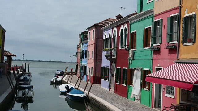 Burano, Venice - Colorful buildings between the canals of the lagoon city