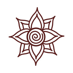 happy raksha bandhan celebration with flower decoration line style