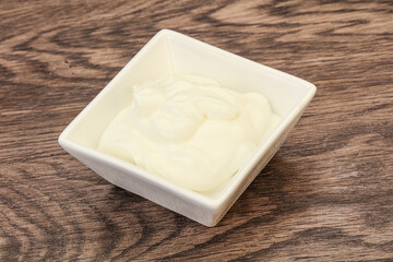 Sour cream in the bowl