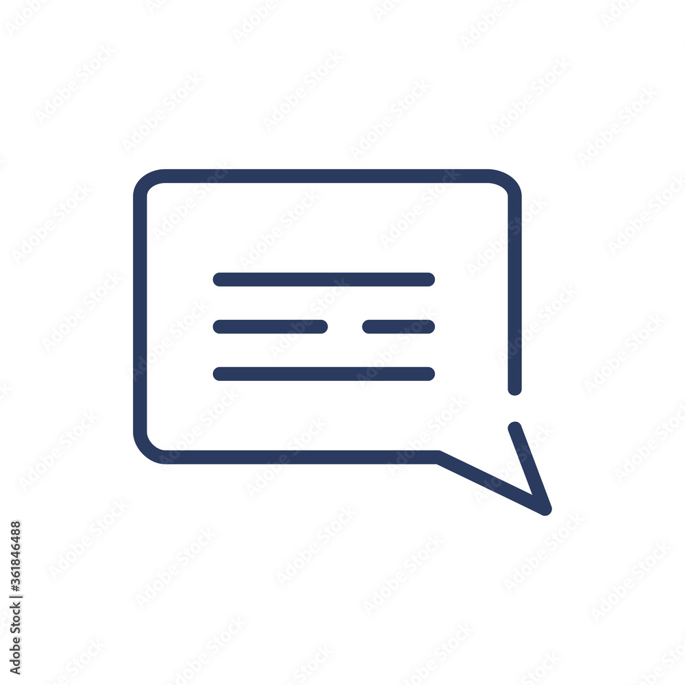Poster chat bubble thin line icon. speech bubble, message, dialog isolated outline sign. communication, sup