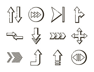 bundle of arrows set icons
