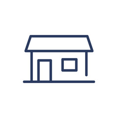 Family cottage thin line icon. Country house, building, hut isolated outline sign. Architecture, real estate, property concept. Vector illustration symbol element for web design and apps