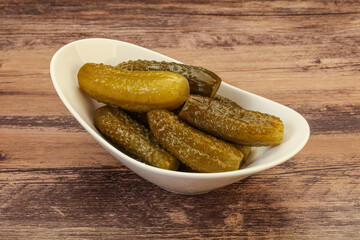 Pickled cucumbers in the plate