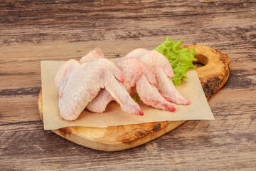 Raw chicken wings for cooking