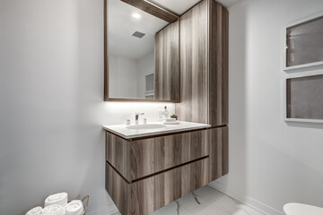Brand new luxury Canadian style furnished and staged apartment in condominium with kitchen, bathroom, bedroom, lobby, hall, reception room and gym