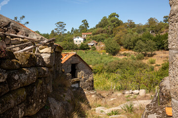 remnants of an old farming village in Portugal hill side