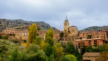 Fototapeta na wymiar View of the old town of Albarracin Teruel Spain