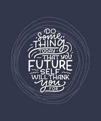 Be yourself lettering slogan. Funny quote for blog, poster and print design. Modern calligraphy text about selfcare. Vector