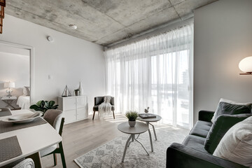 Brand new luxury Canadian style furnished and staged apartment in condominium with kitchen, bathroom, bedroom, lobby, hall, reception room and gym