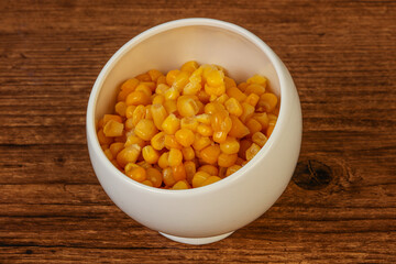 Sweet corn seeds in the bowl
