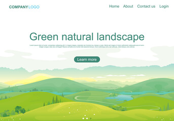 Green natural landscape landing page