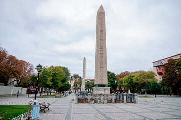 Theodosius obelisk is an ancient landmark in Istanbul. - obrazy, fototapety, plakaty