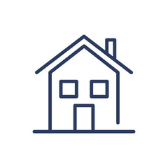 Traditional cottage thin line icon. Family country house, building isolated outline sign. Architecture, real estate, mortgage concept. Vector illustration symbol element for web design and apps