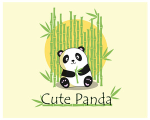 Fototapeta premium panda and bamboo