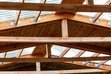 Double roof rafters. Construction of second floor inside