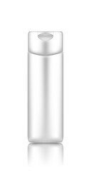 Cosmetic bottle mockup isolated from background: lotion, cream, shampoo, shower gel. Plastic package design. Blank hygiene, medical, body, hair, face care product template. 3d vector illustration