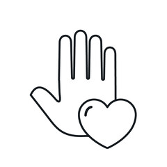 Hand Heart icon vector. Human rights logo.