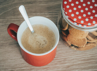 
Breakfast with coffee and cookies