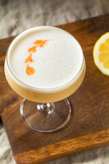 Homemade Boozy PIsco Sour Cocktail