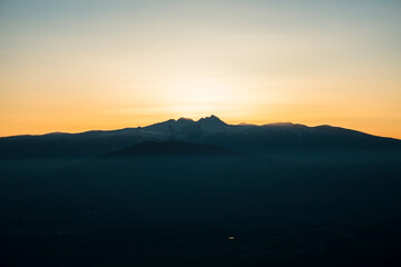 Fototapeta premium view from the top of Mount Hatis to sunset