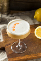 Homemade Boozy PIsco Sour Cocktail