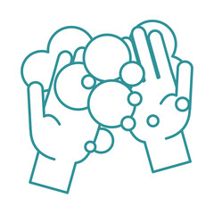 covid 19 coronavirus, washing hands frequently, prevention outbreak disease pandemic line design icon